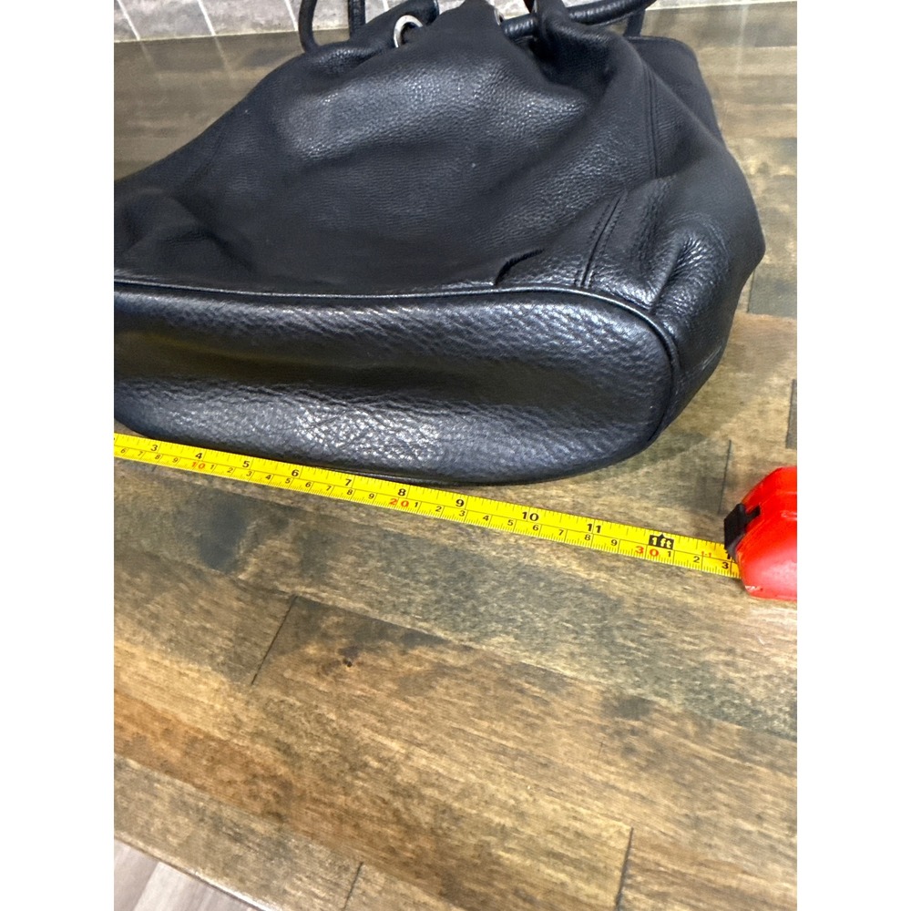 Michael Michael Kors Black Pebbled Leather Shoulder Bag Hobo Tote Purse - Picture 12 of 13